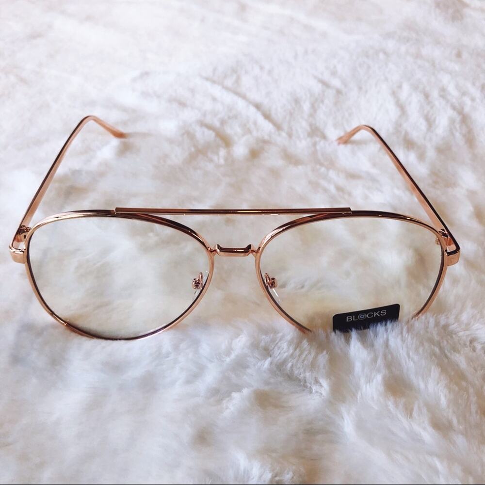 Jonah Rose Gold Aviator Computer Blue Light Glasses - Picture 6 of 9